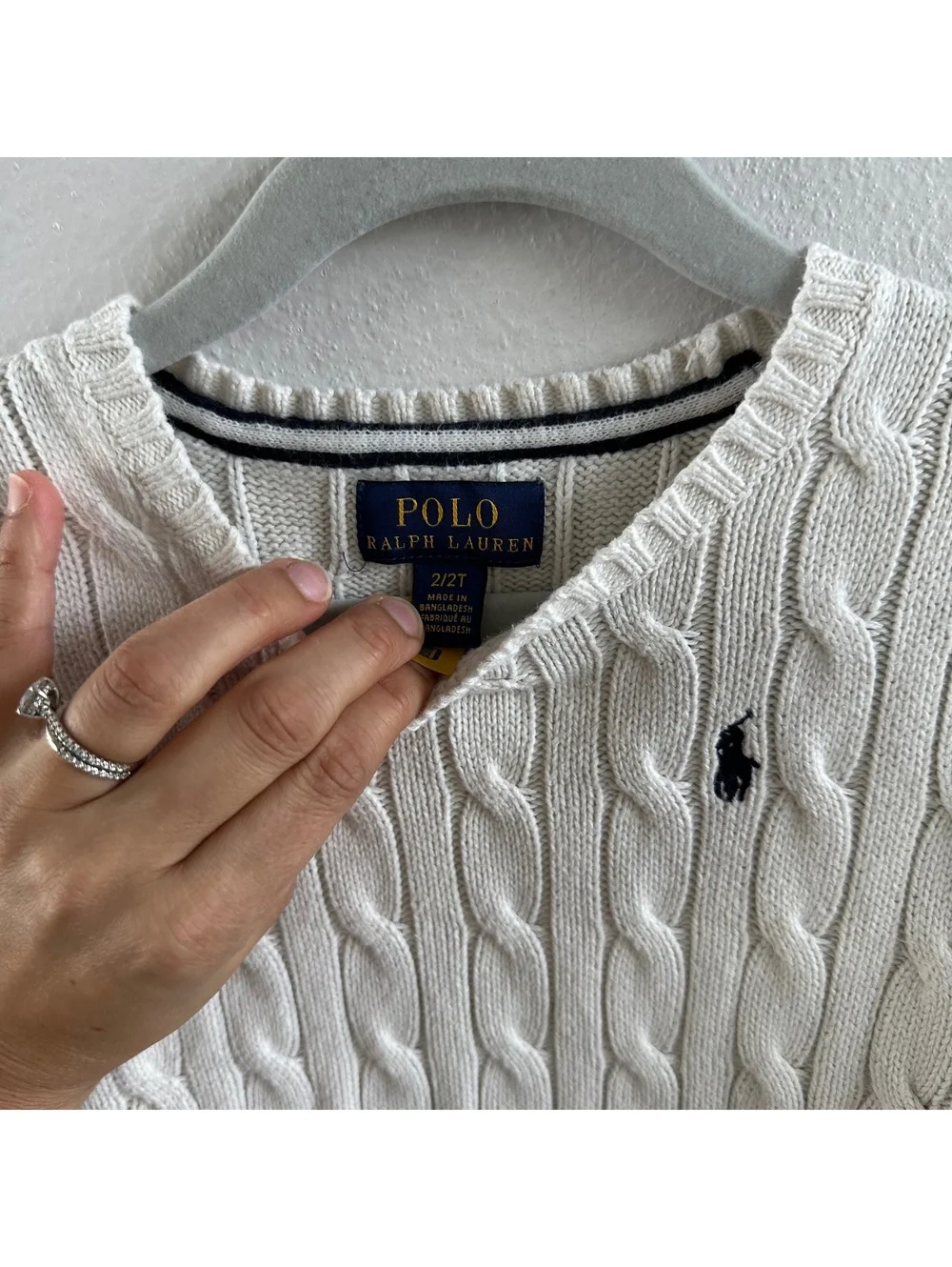 Polo Ralph Lauren Brige Knitted Sweater Cream Size 2T